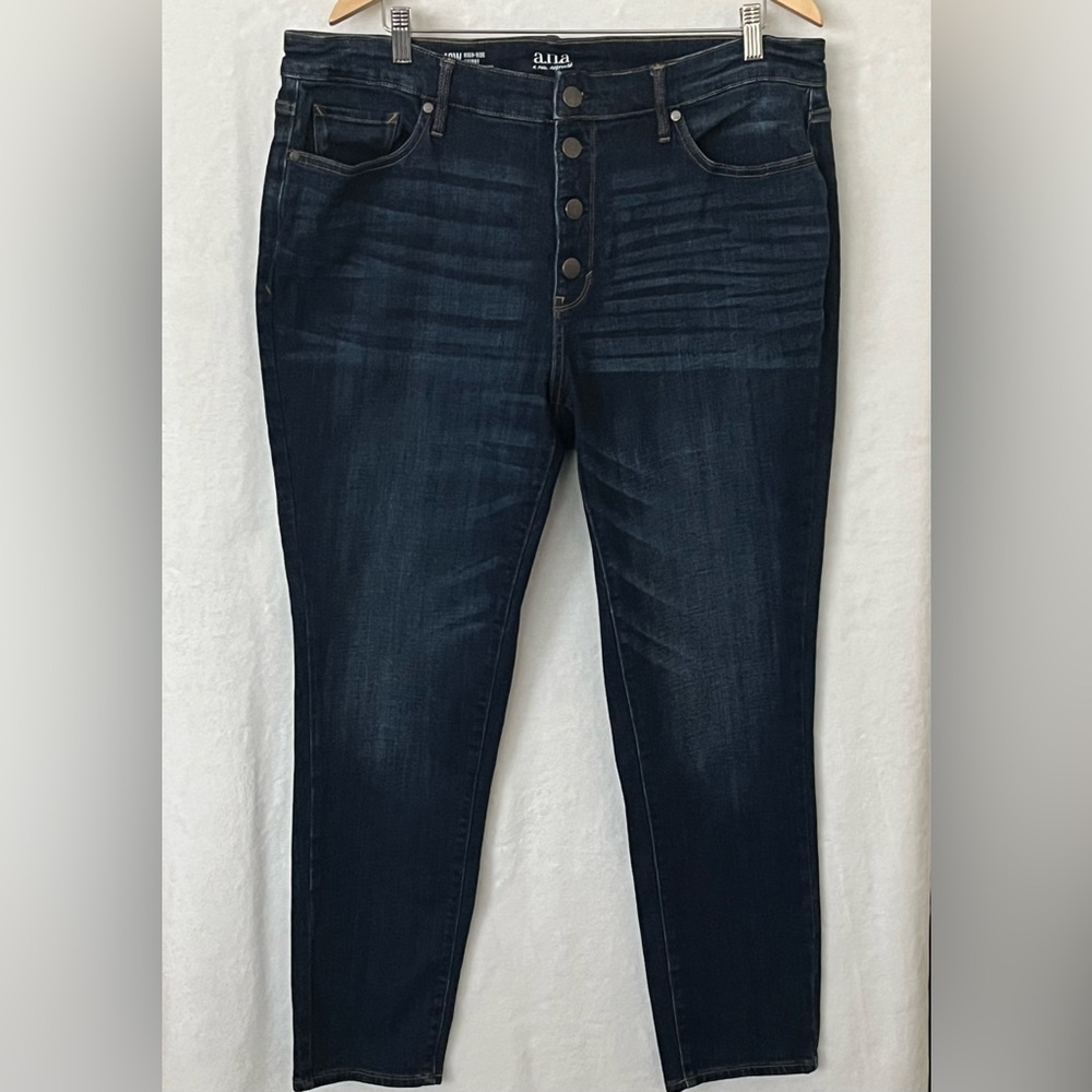 a.n.a Dark Wash Women's Jeans - Slim Fit 18W High Rise Skinny
